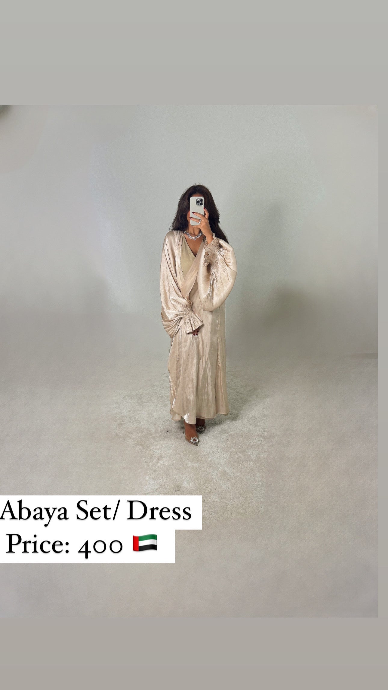 Silk organza, set of 2 includes wrapp abaya and inner dress
