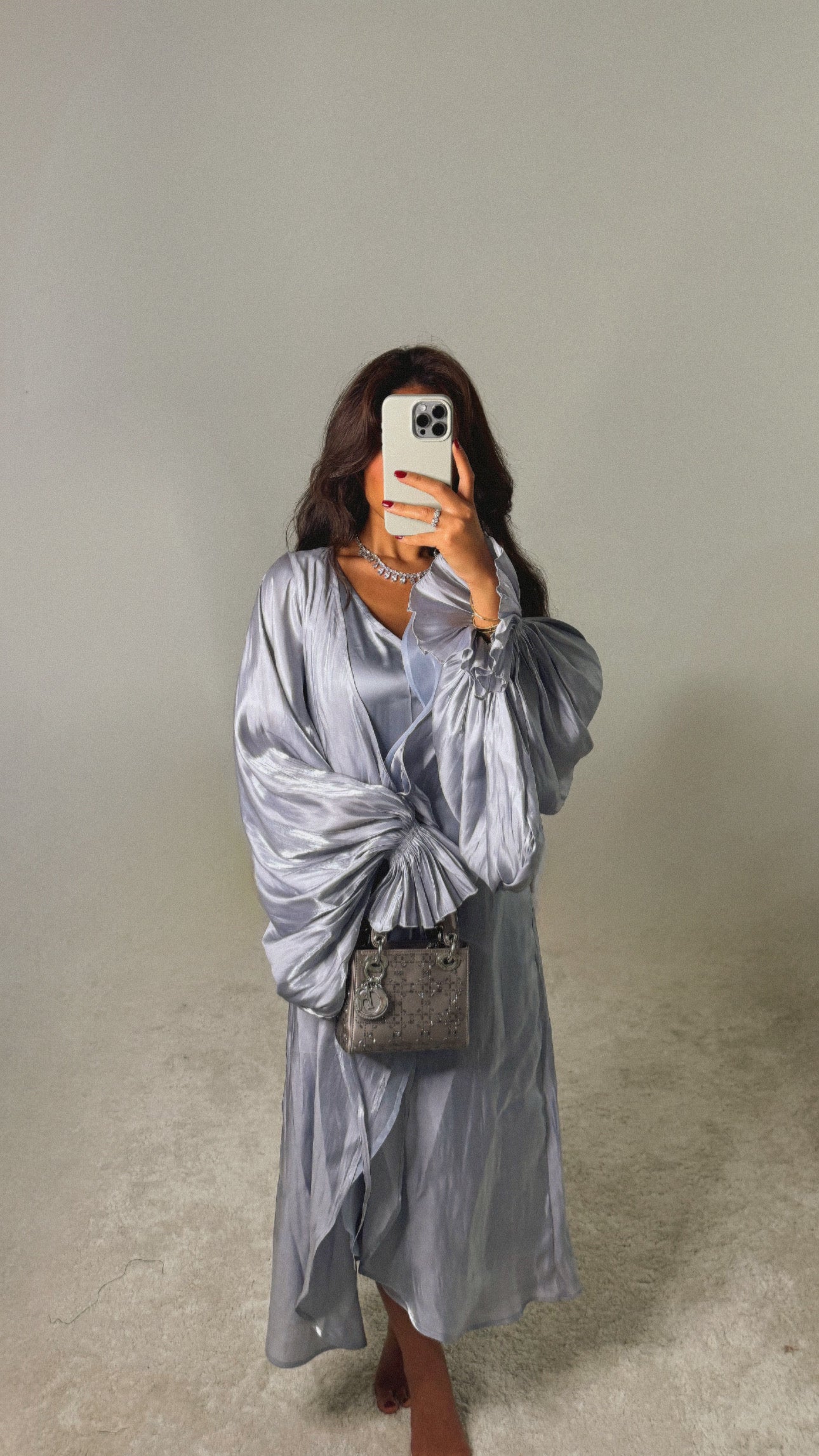 Silk organza, set of 2 includes wrapp abaya and inner dress